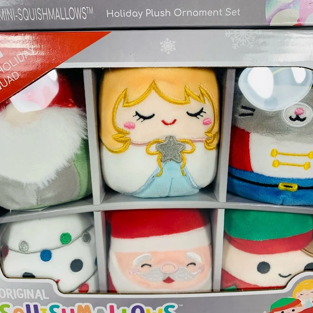 Squishmallow 2021 Holiday Squad Bundle Of 2 Sets Ornaments Plush NEW Gift